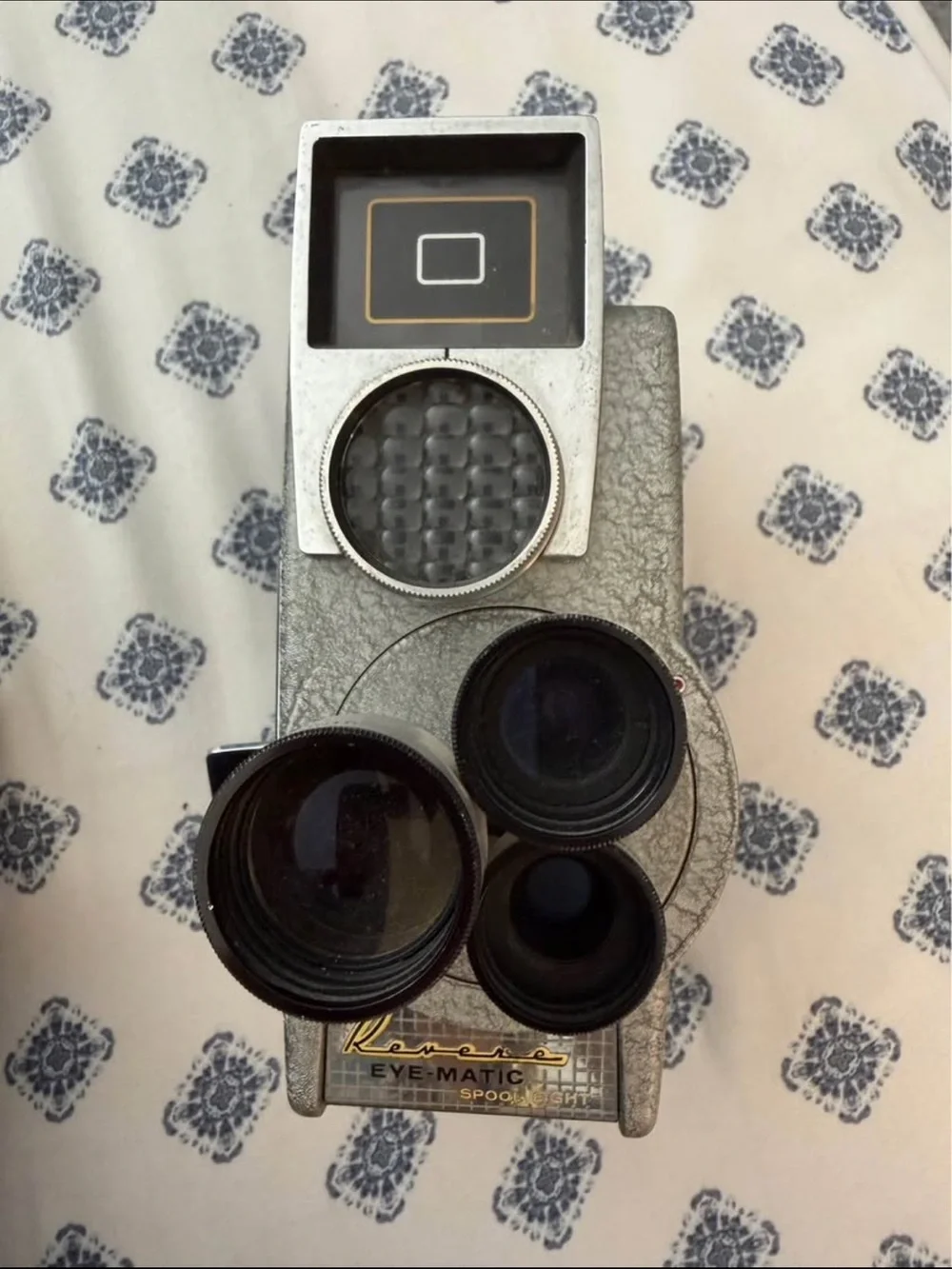 Vintage Revere Eyematic 8mm Movie Camera in Silver and Black